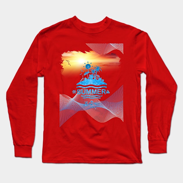 Summer Surf Long Sleeve T-Shirt by surfer25